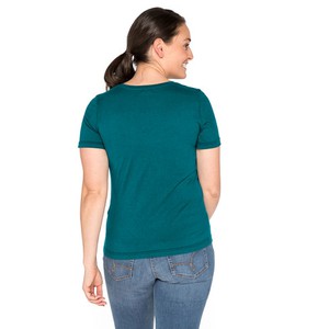T-shirt met V-hals van bio-katoen, atlantisch blauw from Waschbär