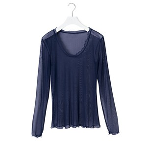 Shirt met lange mouwen en ronde hals van pure bio-zijde, poeder from Waschbär