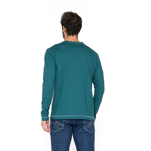 Shirt met lange mouwen van bio-katoen, atlantisch blauw from Waschbär