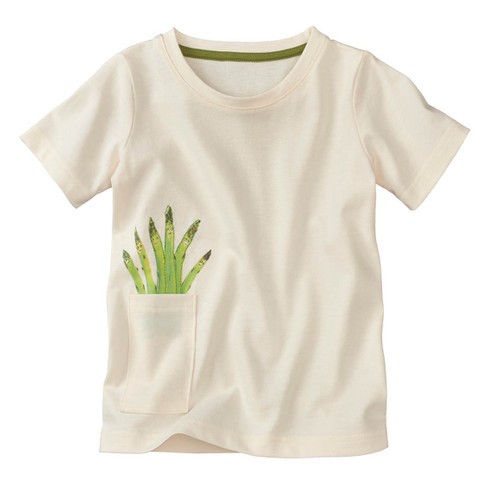 Shirt met korte mouwen en groentenprint, asperge from Waschbär