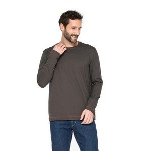 Shirt met lange mouwen van bio-katoen, antraciet from Waschbär