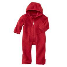 Wolwalk overall voor baby's van bio-scheerwol, rood via Waschbär
