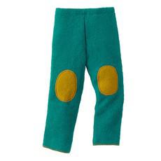 Broek van walkstof met patches, caribisch/saffraan via Waschbär