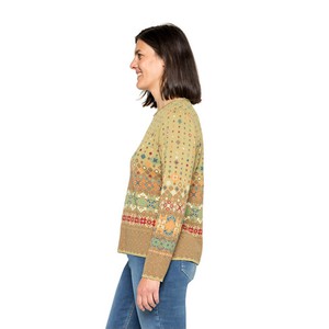 Jacquard pullover van bio-katoen, saffraan-motief from Waschbär