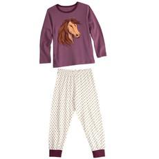 Pyjama met paarden van bio-katoen, mauve via Waschbär