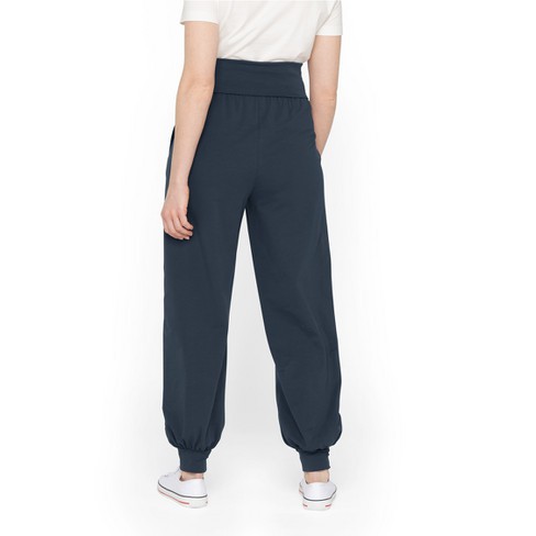 Broek met omgeslagen tailleband van bio-katoen, marine from Waschbär