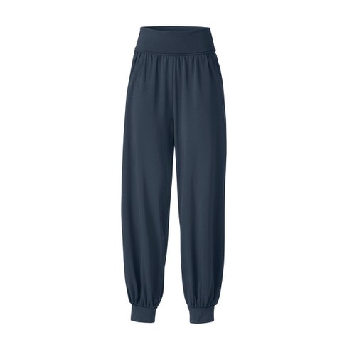 Broek met omgeslagen tailleband van bio-katoen, marine from Waschbär
