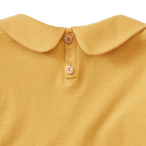Shirt met lange mouwen en Peter Pan-kraag van bio-katoen, geel from Waschbär