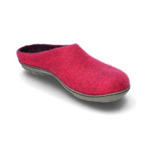 Wolvilten huisschoenen, fuchsia from Waschbär