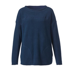 Fleece shirt met lange mouwen van bio-katoen, nachtblauw from Waschbär