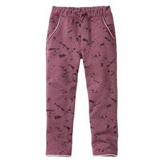 Sweatpants van bio-katoen, pruim-gemêleerd-bedrukt via Waschbär