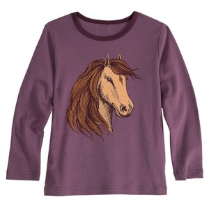 Pyjama met paarden van bio-katoen, mauve from Waschbär