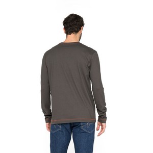 Shirt met lange mouwen van bio-katoen, antraciet from Waschbär