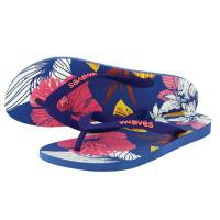 Natural Rubber Flip Flop – Floral Navy Print van Waves Flip Flops