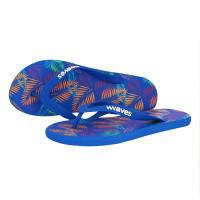 100% Natural Rubber Flip Flop – Royal Blue with Palm Print van Waves Flip Flops
