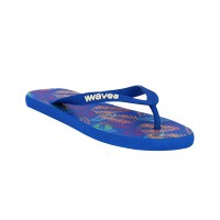 Natural Rubber Flip Flop – Royal Blue with Palm Print from Waves Flip Flops