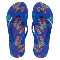 Natural Rubber Flip Flop – Royal Blue with Palm Print from Waves Flip Flops