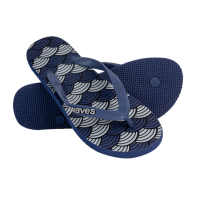 Natural Rubber Flip Flop – Navy Seashells from Waves Flip Flops