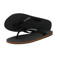 Natural Rubber Flip Flop – Slate Grey with Orange Stripe via Waves Flip Flops