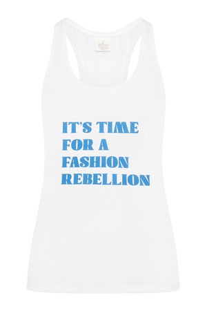 Racer Tank with Print - Diamond White from Wellicious