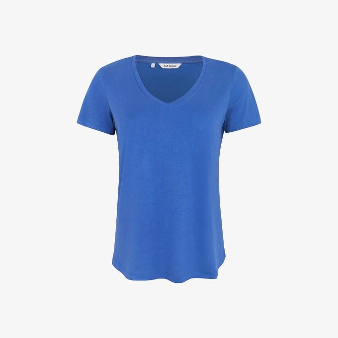 V-Hals T-shirt Ella | Soft Rebels | Blauw from WhatTheF
