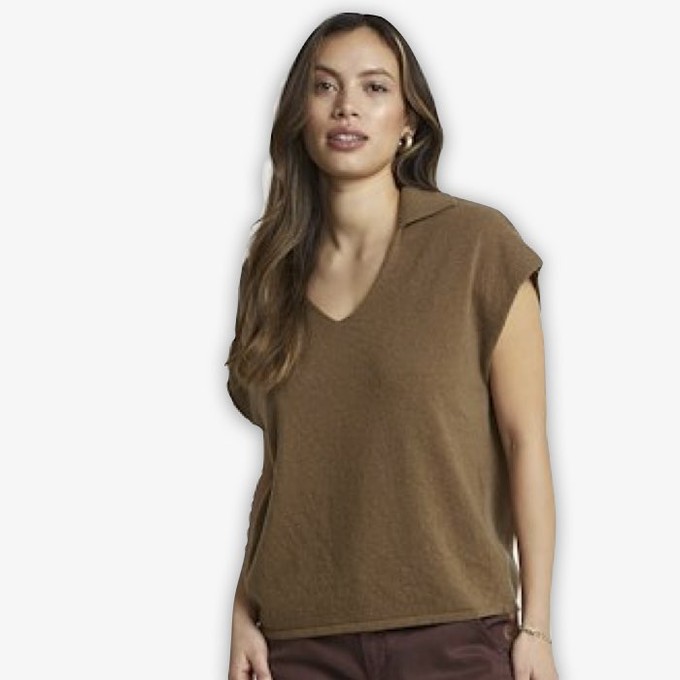 Mouwloze Sweater Teddi | Lounge Nine | Caramel from WhatTheF