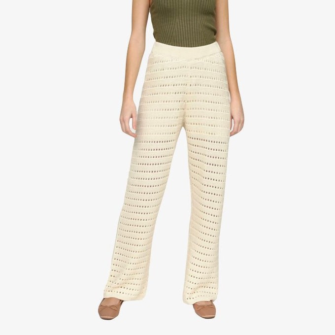 Gebreide Broek Hennie | Soft Rebels | Beige from WhatTheF