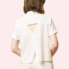 Broderie Blouse Rod | Ekyog | Wit via WhatTheF