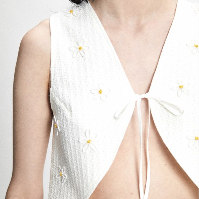 Retro Giletje Apolo Flowers | Rita Row | Wit from WhatTheF