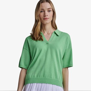 V-hals Polo Sweater Chandra | Absolut Cashmere | Groen from WhatTheF