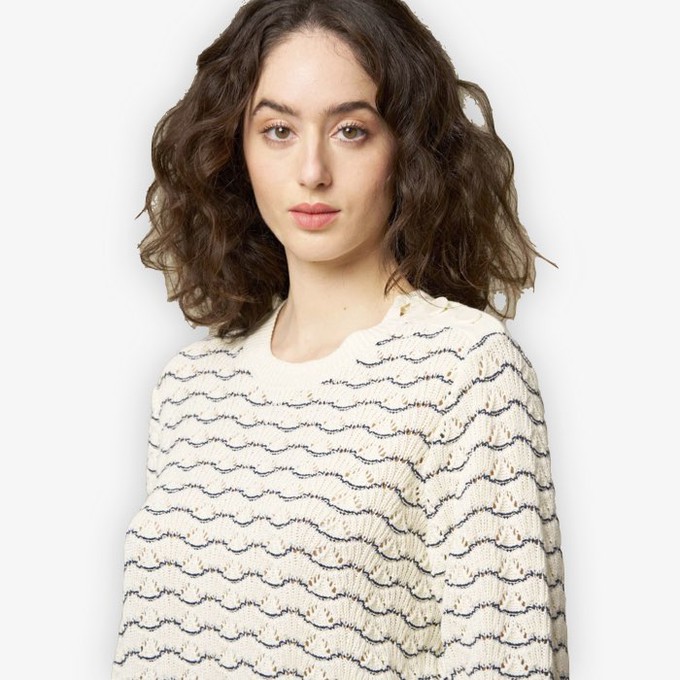 Lupin Sweater | Ekyog | Ecru/ Blauw from WhatTheF