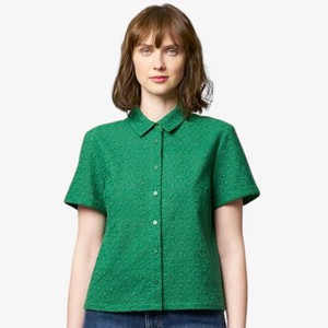 Broderie Blouse Rod | Ekyog | Groen from WhatTheF