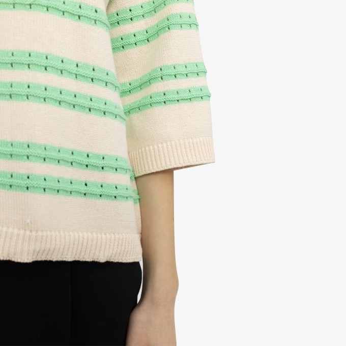 Gestreepte Sweater Davina | Soft Rebels | Groen from WhatTheF