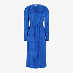 Satijnen Midi Jurk Aida | Soft Rebels | Blauw from WhatTheF