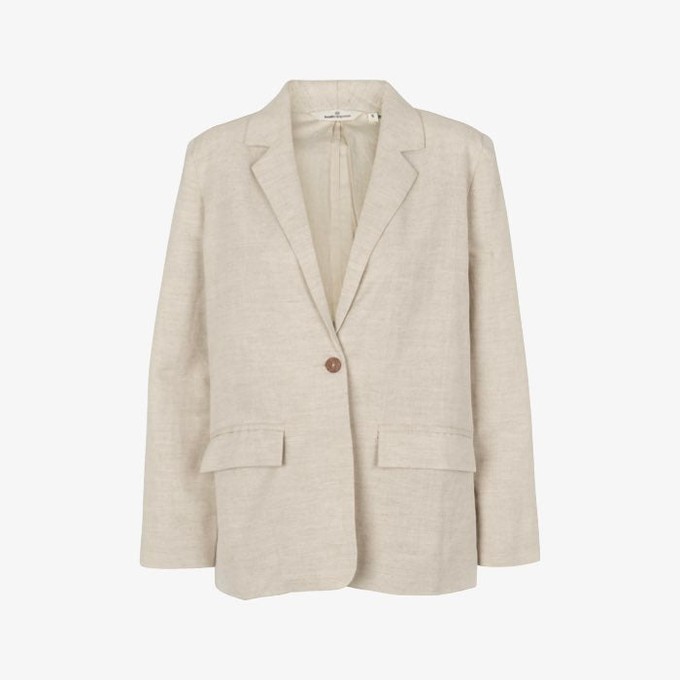 Linnen Blazer Nata | Basic Apparel | Naturel from WhatTheF