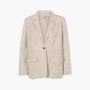 Linnen Blazer Nata | Basic Apparel | Naturel from WhatTheF