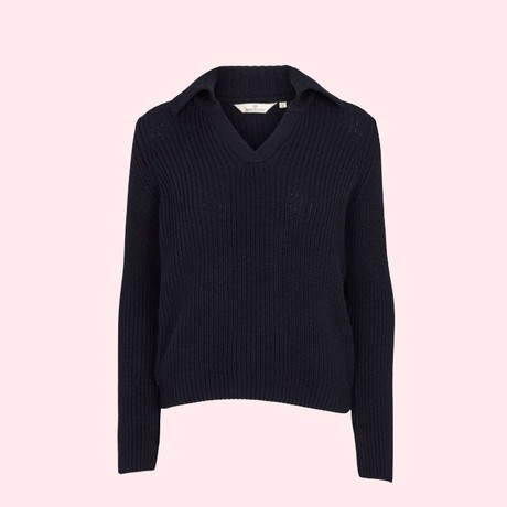 Sweater Sweety Polo | Basic Apparel | Donkerblauw from WhatTheF