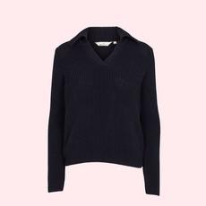 Sweater Sweety Polo | Basic Apparel | Donkerblauw van WhatTheF