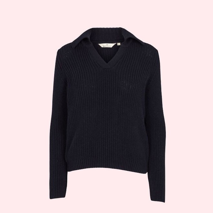 Sweater Sweety Polo | Basic Apparel | Donkerblauw from WhatTheF