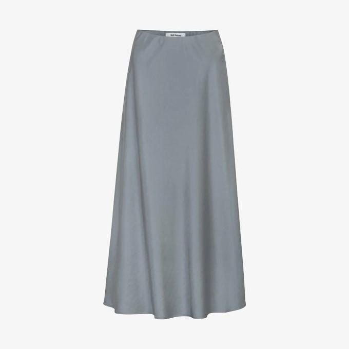 Recycled Satijnen Midi Rok Abia | Soft Rebels | Grijs from WhatTheF