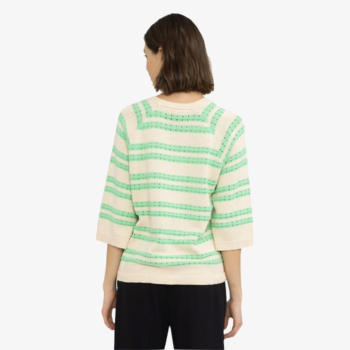 Gestreepte Sweater Davina | Soft Rebels | Groen from WhatTheF