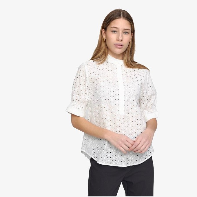 Broderie Blouse Marine | Soft Rebels | Wit from WhatTheF