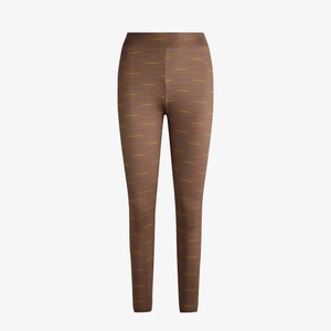 Logo Legging Recycled | Blanche | Bruin from WhatTheF