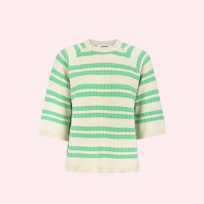 Gestreepte Sweater Davina | Soft Rebels | Groen from WhatTheF