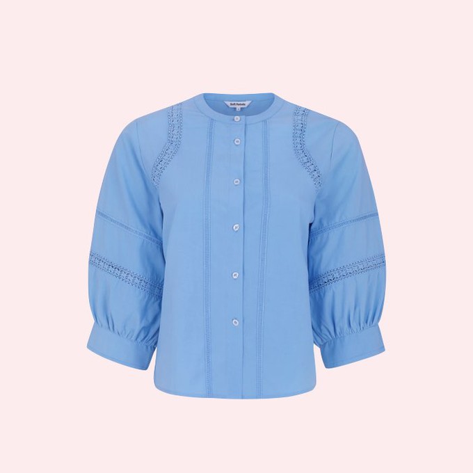 Broderie Blouse Arielle | Soft Rebels | Blauw from WhatTheF