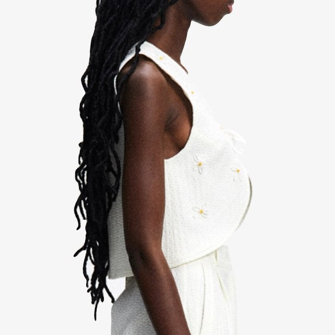 Retro Giletje Apolo Flowers | Rita Row | Wit from WhatTheF