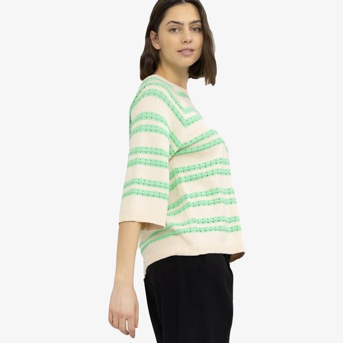 Gestreepte Sweater Davina | Soft Rebels | Groen from WhatTheF