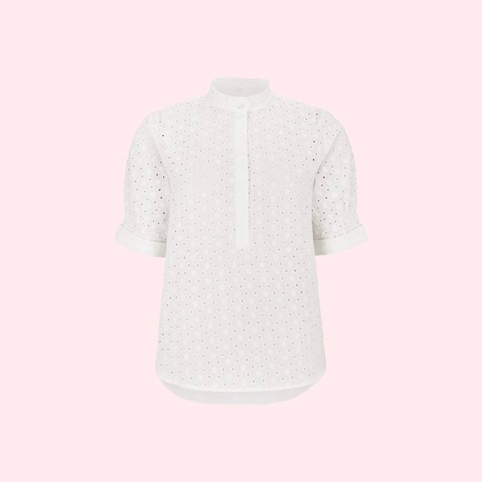 Broderie Blouse Marine | Soft Rebels | Wit from WhatTheF