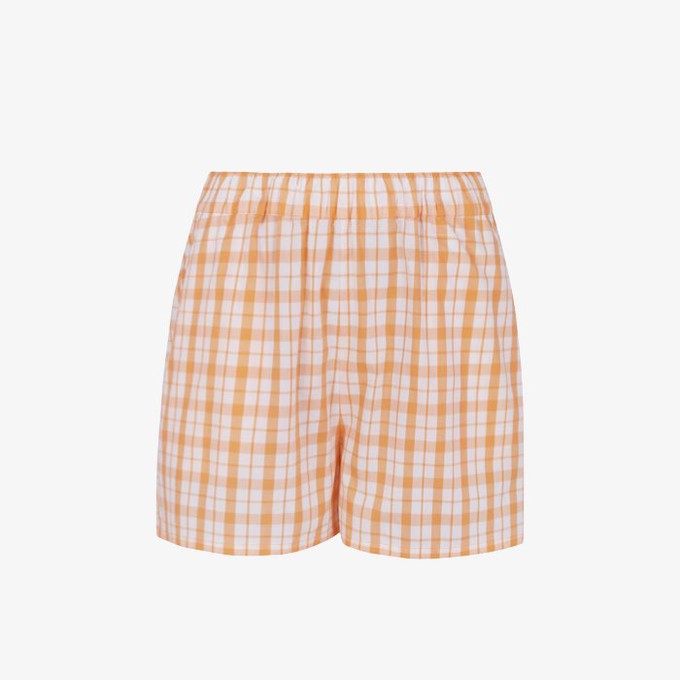 Geruite Shorts Amaya | Soft Rebels | Oranje from WhatTheF