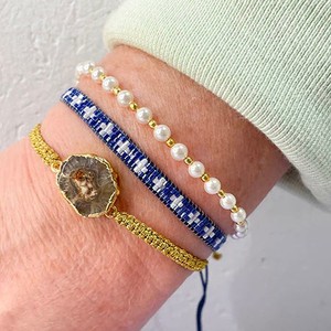 Armbandje Gouddraad en Agaath | I Am Jai | Bruin from WhatTheF